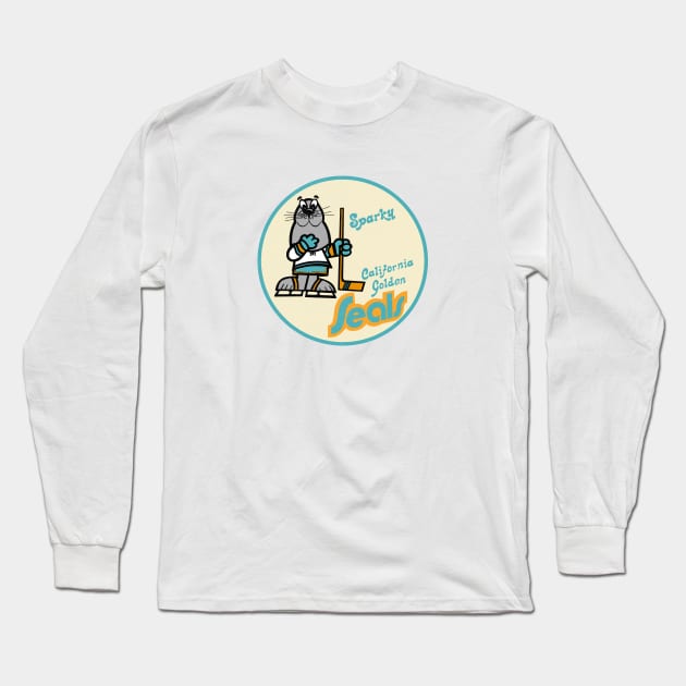 Defunct California Golden Seals Sparky Long Sleeve T-Shirt by LocalZonly